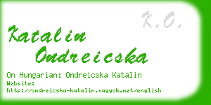 katalin ondreicska business card